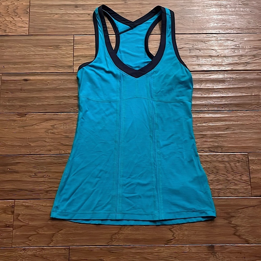 Lululemon Athletica Racerback Tank Top Teal/Navy Size 6